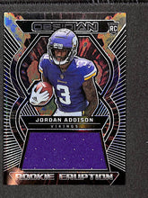 Load image into Gallery viewer, Jordan Addison 2023 Panini Obsidian Rookie Eruption Materials #REM-JAD #/199
