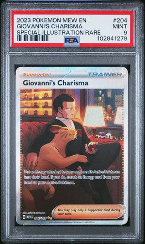 Giovanni'S Charisma 2023 Pokemon Mew En-151 Special Illustration Rare #204 PSA 9