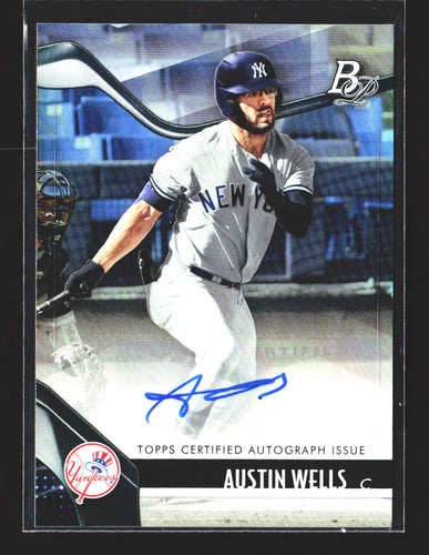 Austin Wells 2021 Bowman Platinum Top Prospects Autographs #TOP-75