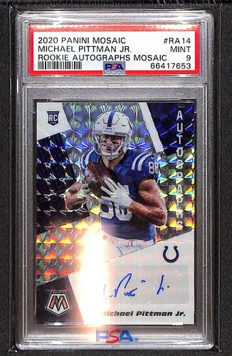 Michael Pittman Jr. 2020 Panini Mosaic Rookie Autographs Prizm #RA14 PSA 9