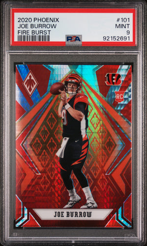Joe Burrow 2020 Panini Phoenix Fire Burst #101 PSA 9