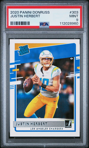 Justin Herbert 2020 Donruss #303 PSA 9