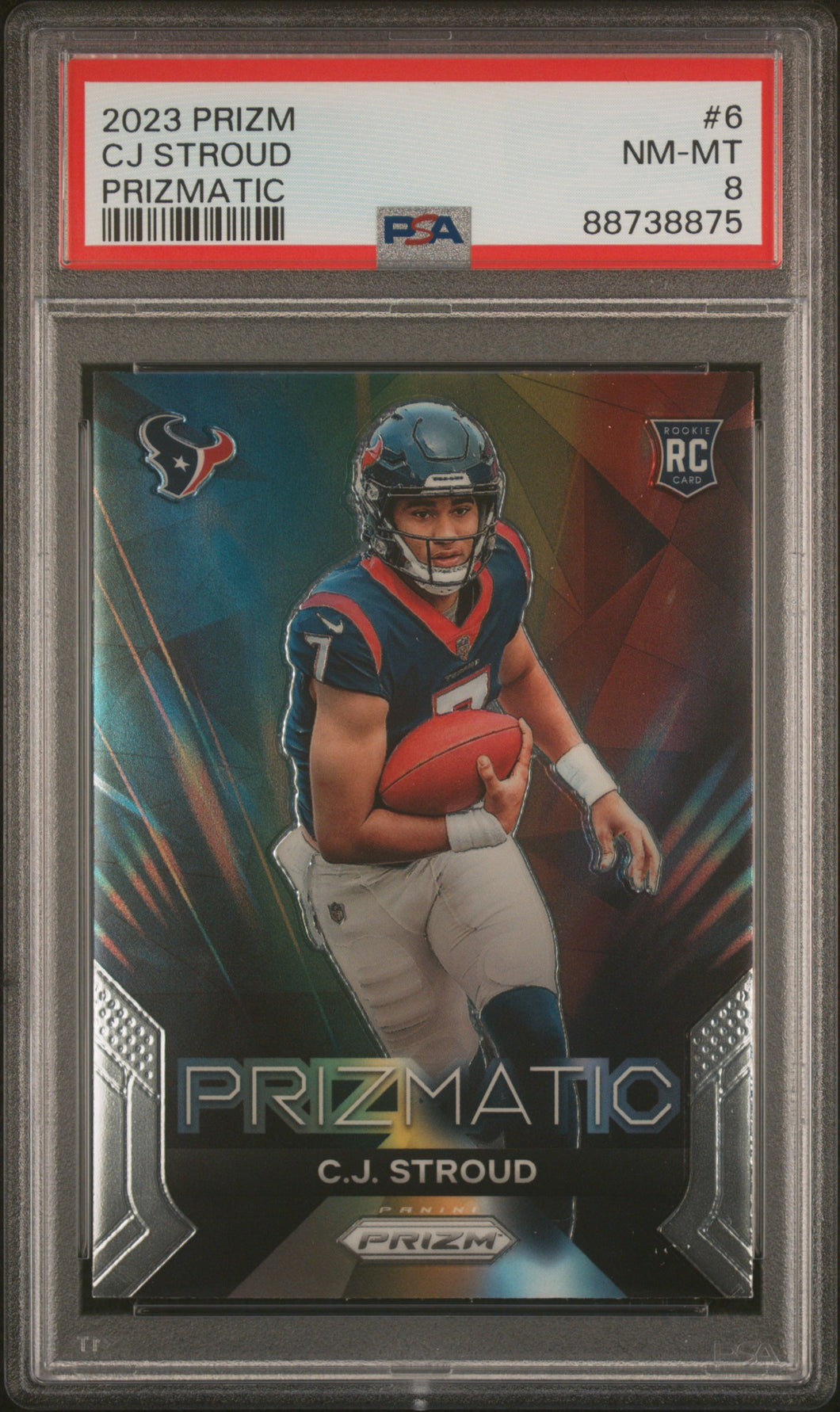 C.J. Stroud 2023 Panini Prizm Prizmatic #6 PSA 8