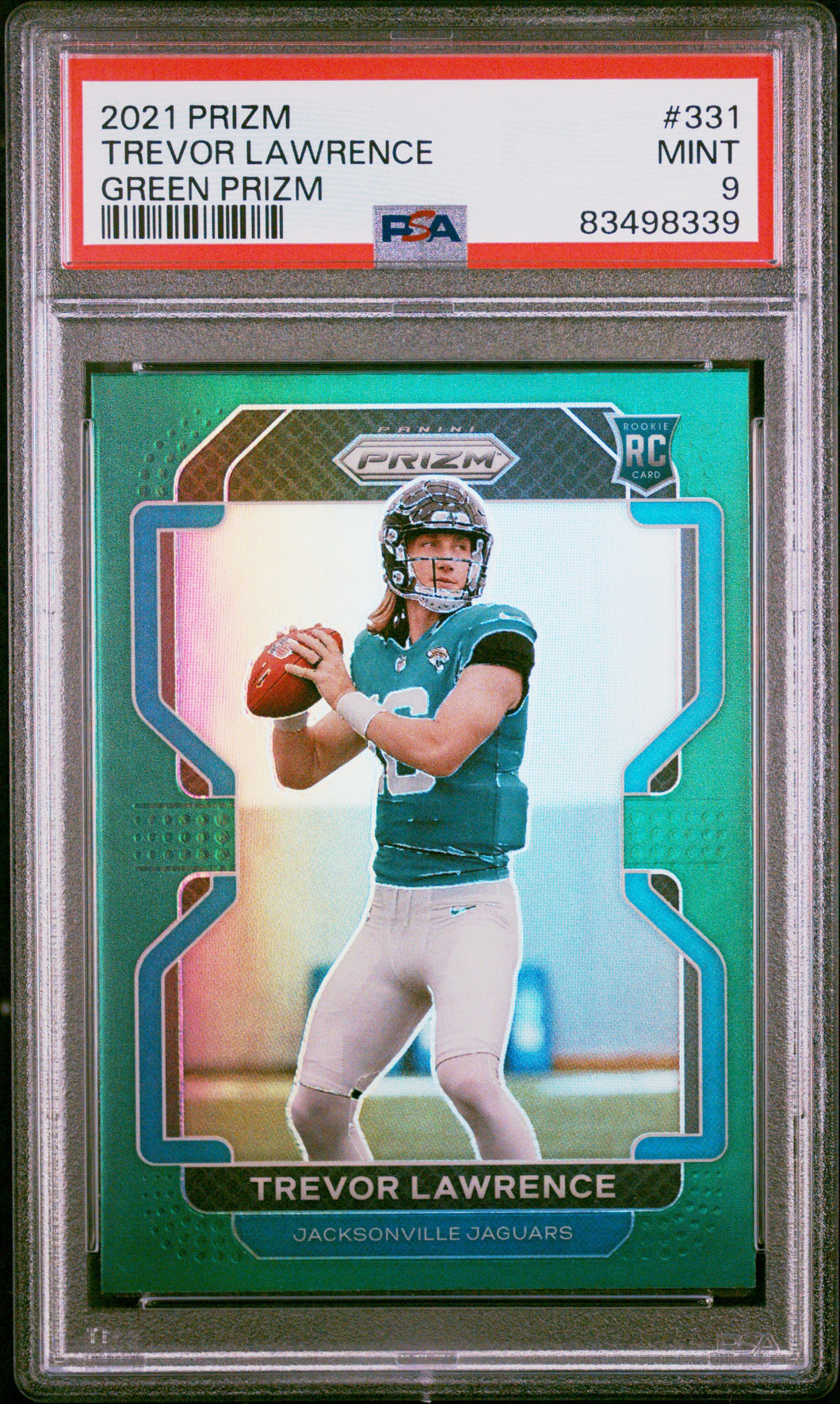 Trevor Lawrence 2021 Panini Prizm Green #331 PSA 9