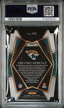 Load image into Gallery viewer, Trevor Lawrence 2021 Panini Select D/C Green/Yellow Prizm #143 PSA 9

