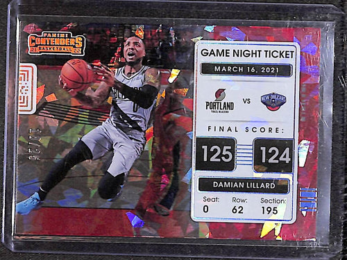 Damian Lillard 2021-22 Panini Contenders Game Night Ticket Cracked Ice #12 #/25