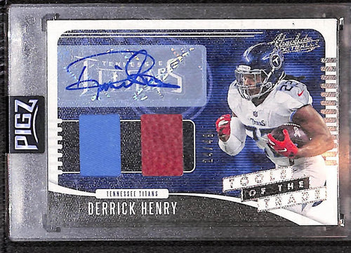 Derrick Henry 2019 Panini Absolute Tools of the Trade Materials Double Autos #TTD-DH #/49