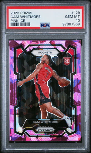 Cam Whitmore 2023 Panini Prizm Pink Ice #129 PSA 10