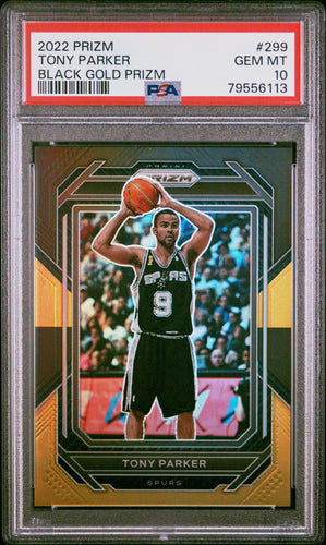 Tony Parker 2022-23 Panini Prizm Prizms Black Gold #299 #/5 PSA 10