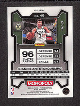 Load image into Gallery viewer, Giannis Antetokounmpo 2023-24 Panini Prizm Monopoly Gold #49 #/49
