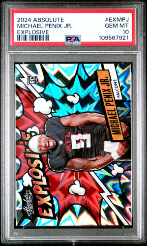 Michael Penix Jr. 2024 Panini Absolute Explosive #EX-MPJ PSA 10