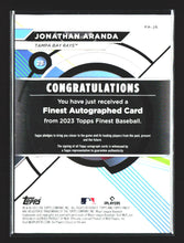 Load image into Gallery viewer, Jonathan Aranda 2023 Finest Finest Autographs Green Refractor #FA-JA #/99

