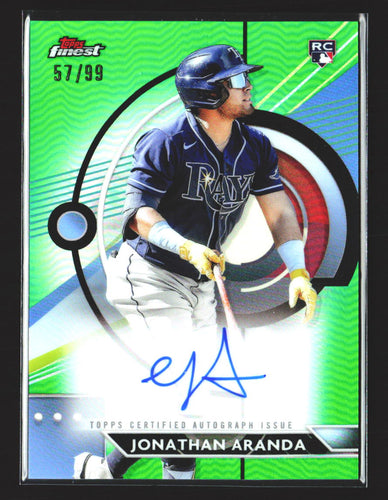 Jonathan Aranda 2023 Finest Finest Autographs Green Refractor #FA-JA #/99