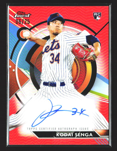 Kodai Senga 2023 Finest Finest Autographs Orange Refractor #FA-KSA #/25