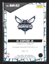 Load image into Gallery viewer, KJ Simpson Jr. 2024-25 Panini Mosaic Rookie Autographs Mosaic Gold #RAM-KSJ #/10
