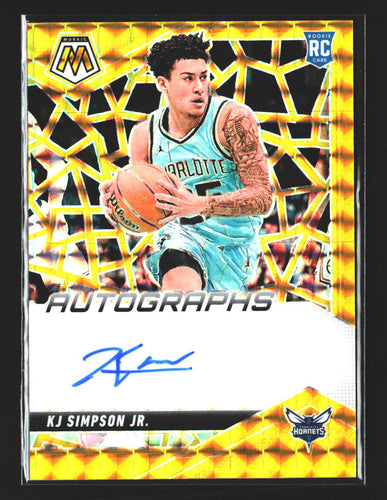 KJ Simpson Jr. 2024-25 Panini Mosaic Rookie Autographs Mosaic Gold #RAM-KSJ #/10