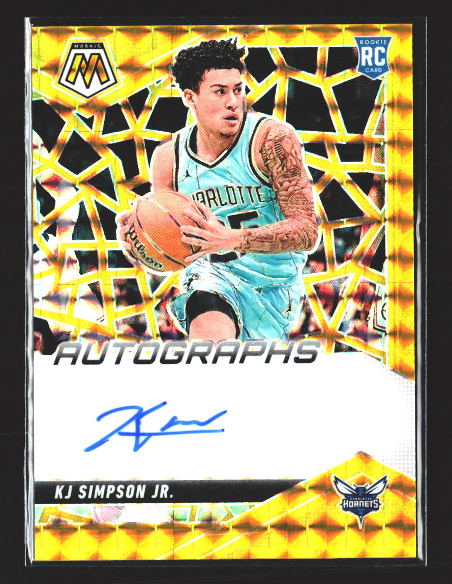 KJ Simpson Jr. 2024-25 Panini Mosaic Rookie Autographs Mosaic Gold #RAM-KSJ #/10