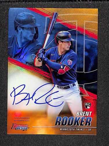 Brent Rooker 2021 Bowman's Best of 2021 Autographs Gold Refractor #B21-BR #/50