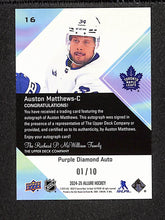 Load image into Gallery viewer, Auston Matthews 2024-25 Upper Deck Allure Auto Purple Diamond #16 #/10
