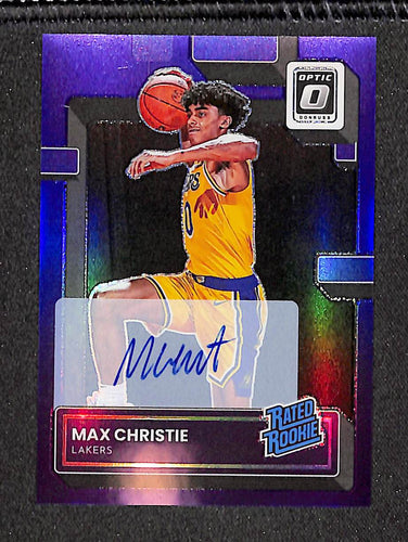 Max Christie 2022-23 Donruss Optic Rated Rookies Signatures Purple #233