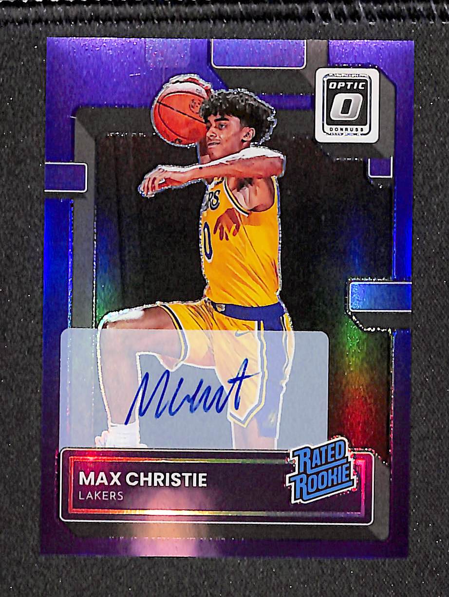 Max Christie 2022-23 Donruss Optic Rated Rookies Signatures Purple #233
