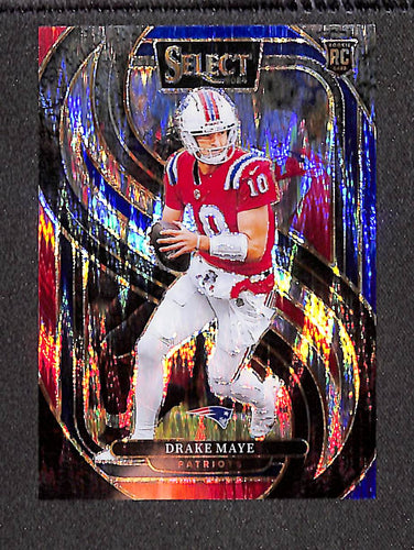 Drake Maye 2024 Panini Select Black & Blue Prizm Shock #113