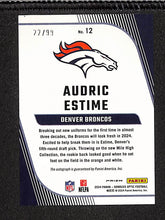 Load image into Gallery viewer, Audric Estime 2024 Donruss Optic Rookie Primary Colors Autographs #12 #/99
