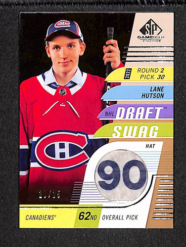 Lane Hutson 2024-25 SP Game Used Draft Swag Hat #DS-3 #/25