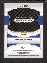 Load image into Gallery viewer, Carter Bryant 2024 Panini Prizm DP Penmanship Prizms Orange Pulsar #P-CBY #/49
