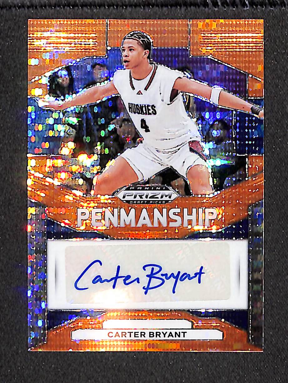 Carter Bryant 2024 Panini Prizm DP Penmanship Prizms Orange Pulsar #P-CBY #/49