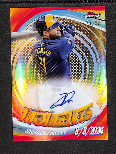 Jackson Chourio 2025 Finest Finest Moments Autographs Gold #FMA-JCH #/50