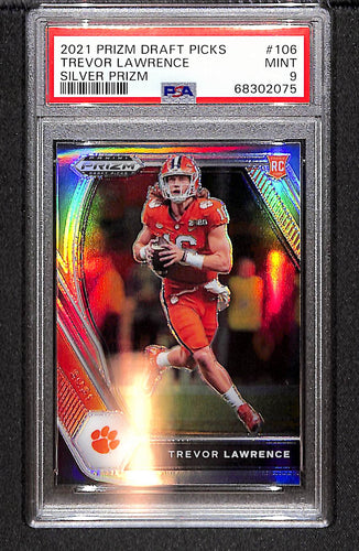 Trevor Lawrence 2021 Panini Prizm Draft Picks Silver Prizm #106 PSA 9