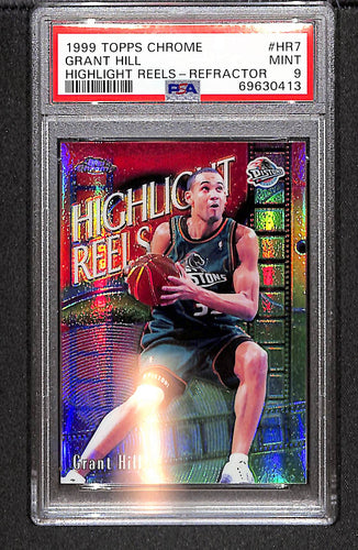 Grant Hill 1999 Topps Chrome Highlight Reels-Refractor #HR7 PSA 9