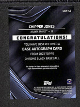 Load image into Gallery viewer, Chipper Jones 2023 Topps Chrome Black Autographs Gold Refractor #CBA-CJ #/50
