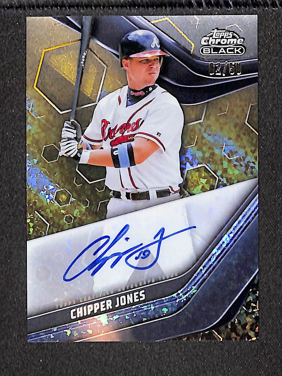 Chipper Jones 2023 Topps Chrome Black Autographs Gold Refractor #CBA-CJ #/50