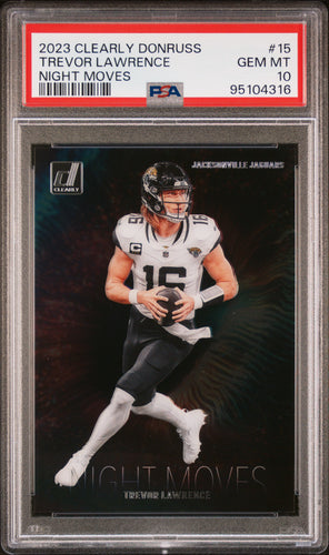 Trevor Lawrence 2023 Clearly Donruss Night Moves #15 PSA 10