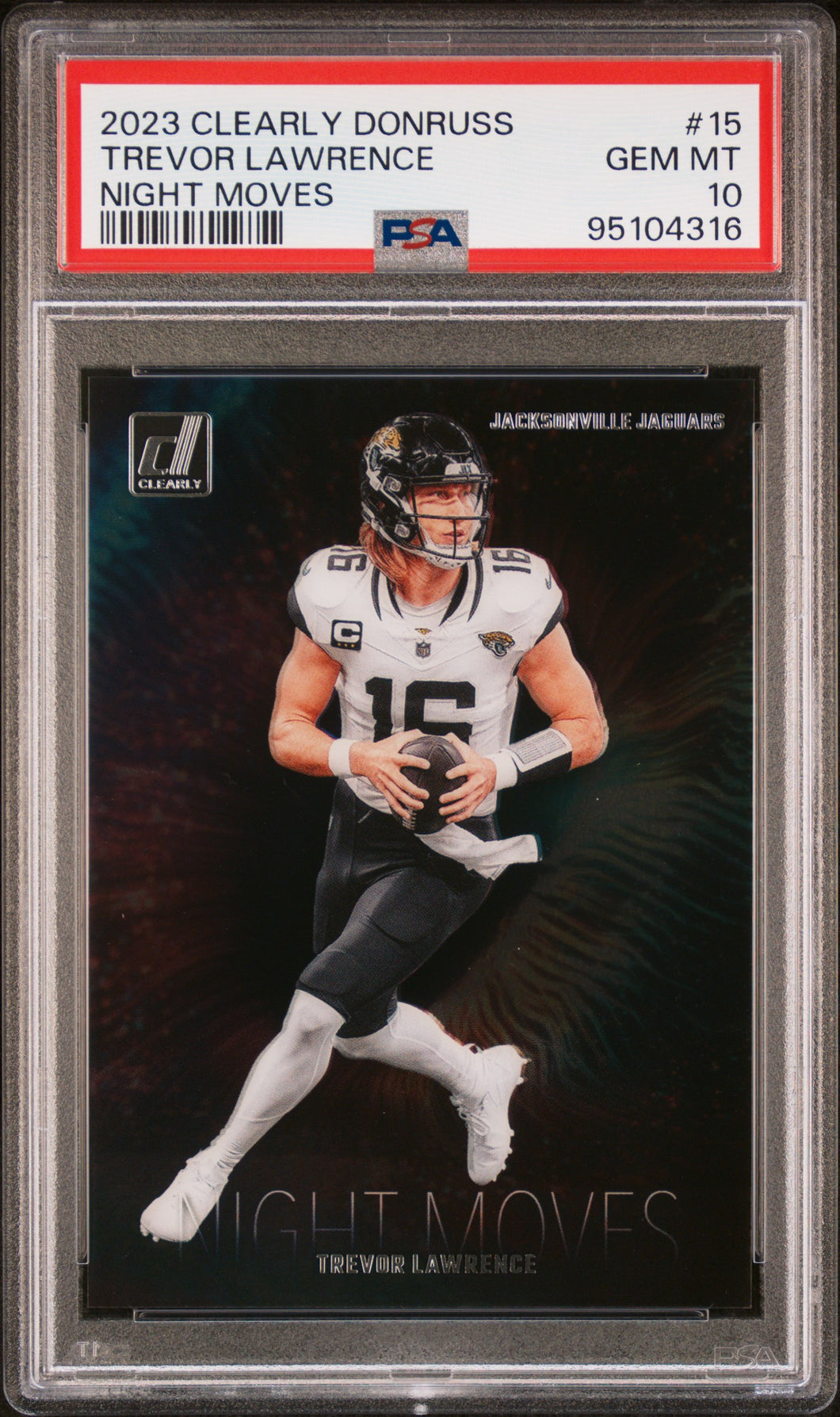Trevor Lawrence 2023 Clearly Donruss Night Moves #15 PSA 10