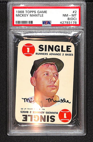 Mickey Mantle 1968 Topps Game #2 PSA 8