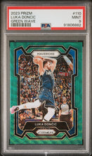 Load image into Gallery viewer, Luka Doncic 2023-24 Panini Prizm Prizms Green Wave #110 PSA 9
