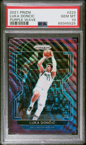 Luka Doncic 2021-22 Panini Prizm Purple Wave #223 PSA 10