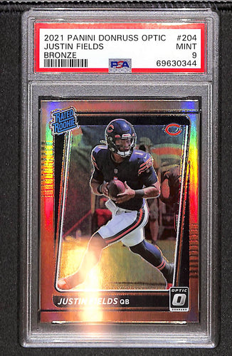 Justin Fields 2021 Donruss Optic Bronze #204 PSA 9