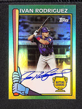 Load image into Gallery viewer, Ivan Rodriguez 2024 Archives 1990 Topps Batting Leaders Auto #90BLA-IR #/99
