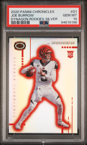 Joe Burrow 2020 Panini Chronicles Dynagon Rookies Silver #D-1 PSA 10