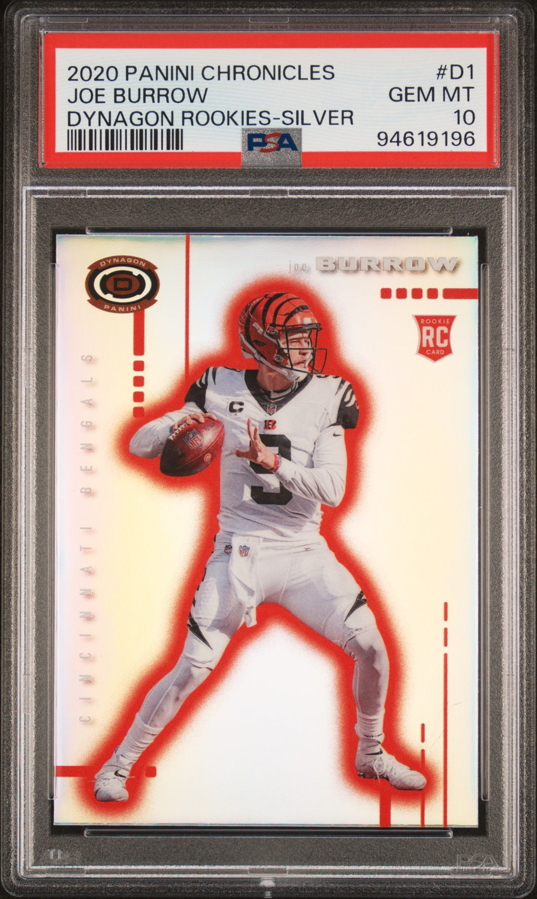 Joe Burrow 2020 Panini Chronicles Dynagon Rookies Silver #D-1 PSA 10