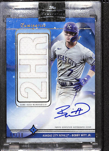 Bobby Witt Jr. 2023 Luminaries - Home Run King Auto Relics Blue #HRKAR-BWI #/10