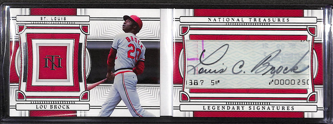 Lou Brock 2023 National Treasures Legendary Signatures Booklets #LSB-LB #/99