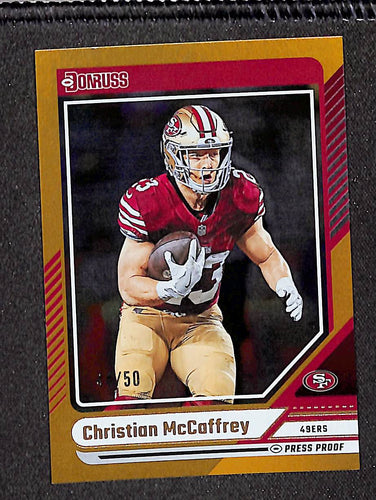 Christian McCaffrey 2024 Donruss Press Proof Gold #205 #/50