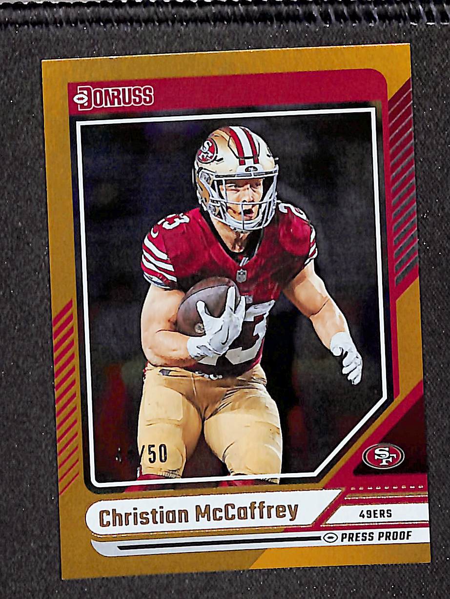 Christian McCaffrey 2024 Donruss Press Proof Gold #205 #/50