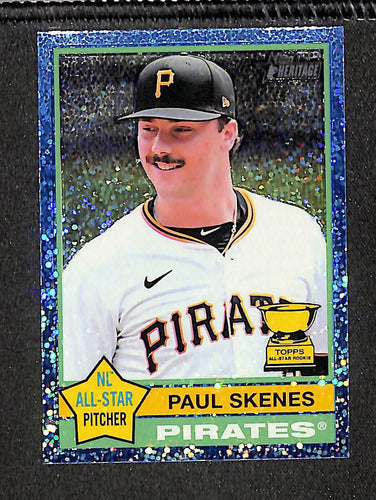 Paul Skenes 2025 Topps Heritage Chrome Light Blue Sparkle Refractor #60