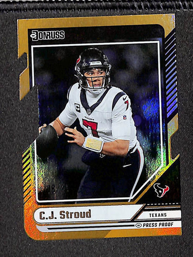 C.J. Stroud 2024 Donruss Press Proof Gold Die Cuts #210 #/25